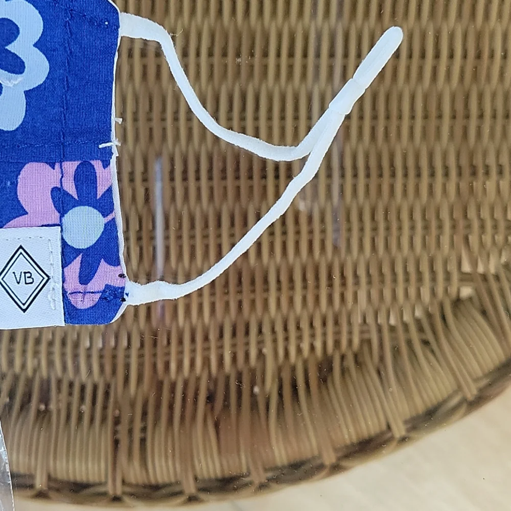 Vera Bradley blue adjustable face mask Ellie Flowers